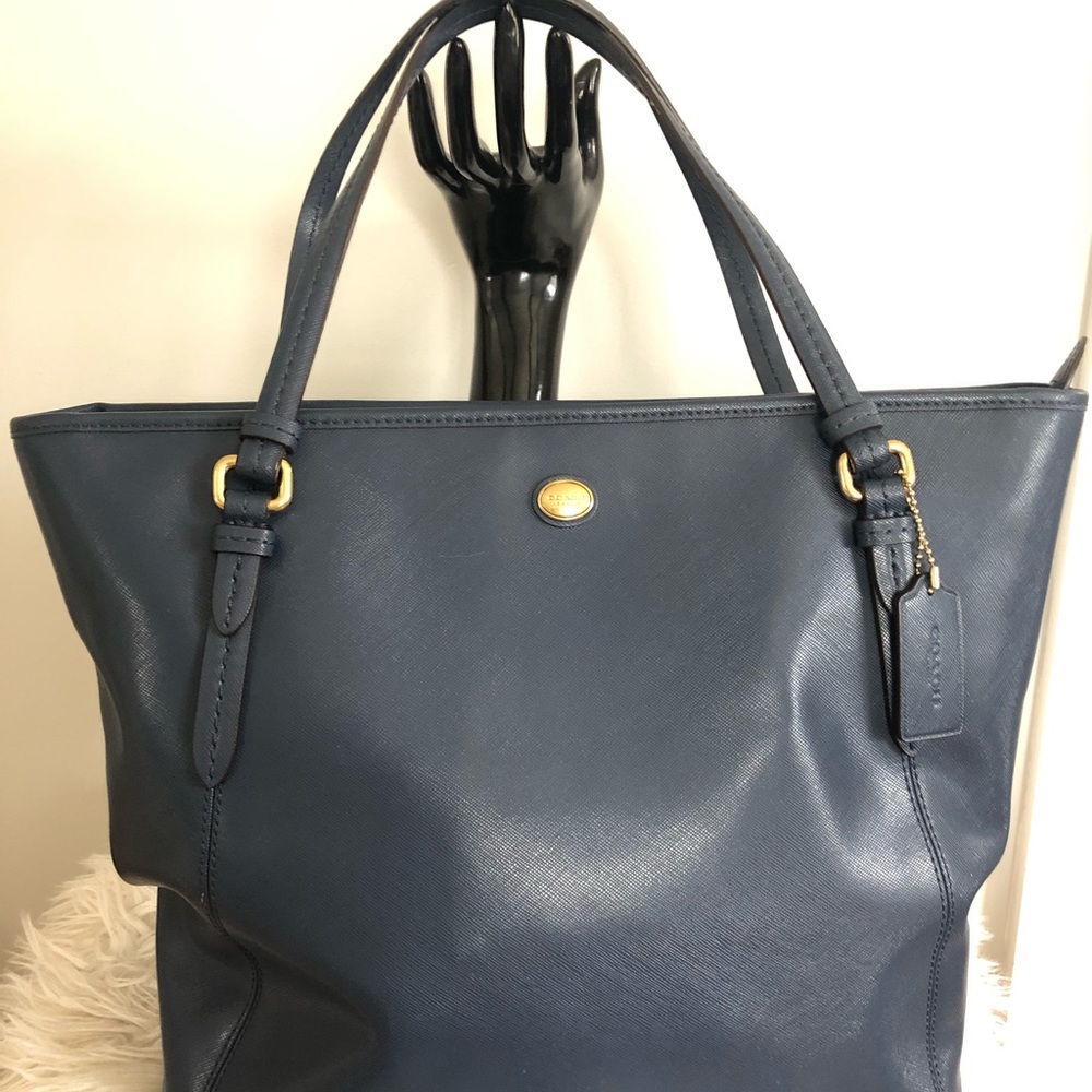 Denim blue Coach tote